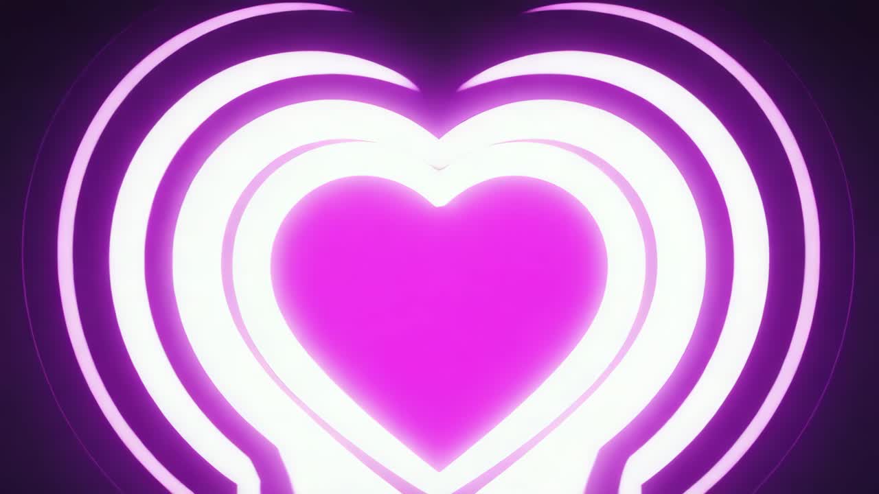 Purple Heart Neon Glow