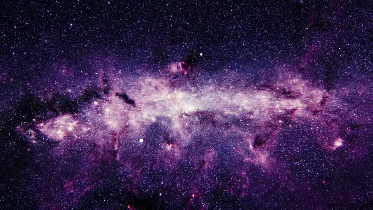Loop Space travel flight deep space exploration travel to star center Milky Way 4K 3D loop space exploration to nebula Furnished by NASA image