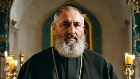 orthodox priest in church