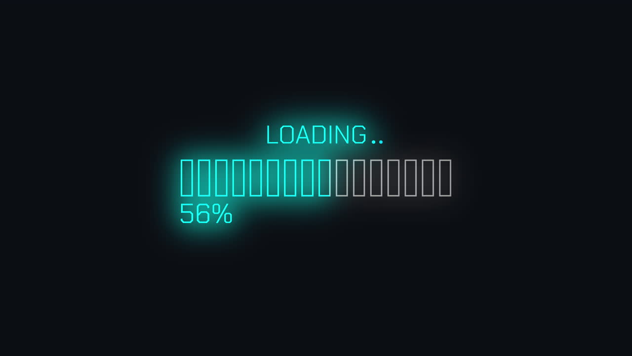 Digital Loading Progress Bar Animation with Percentage