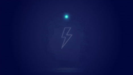 animación del icono de flash en el procesamiento del círculo sobre fondo azul