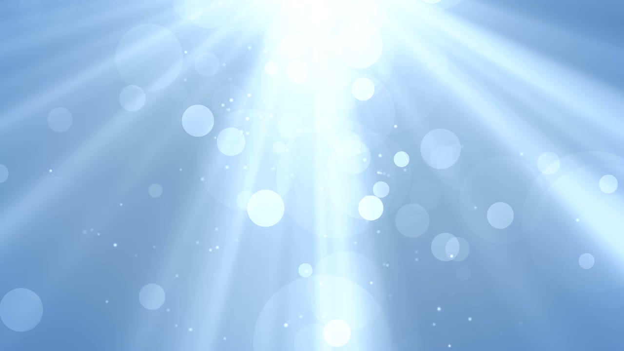 미묘한 천상의 빛의 광선과 보케