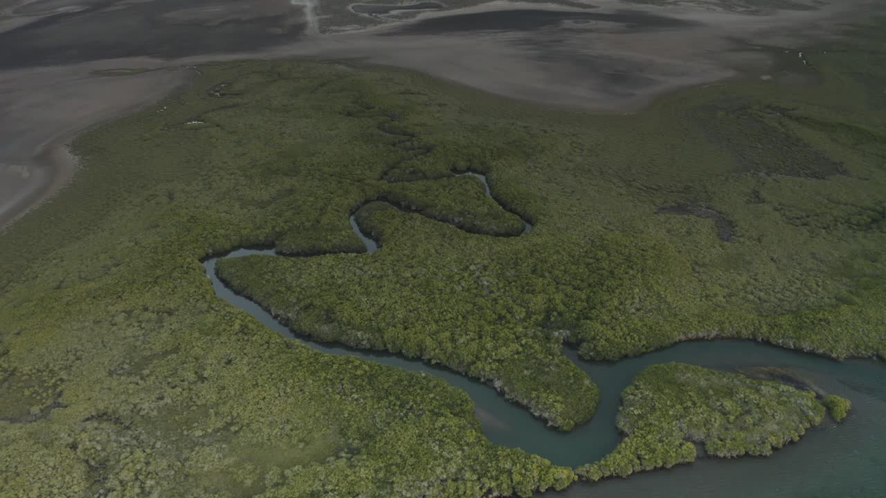 meandro de ríos sinuosos en la costa sur de baja california en méxico - antena