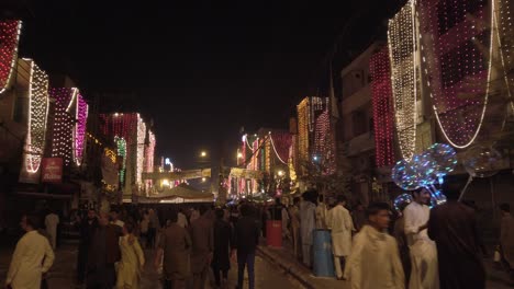 festivities on eid milad un nabi celebrations on the streets of rawalpindi, 4k