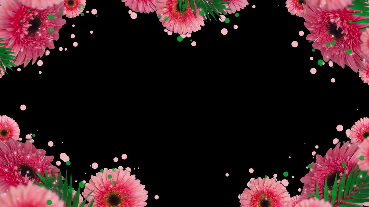Cornice con fiori rosa in loop