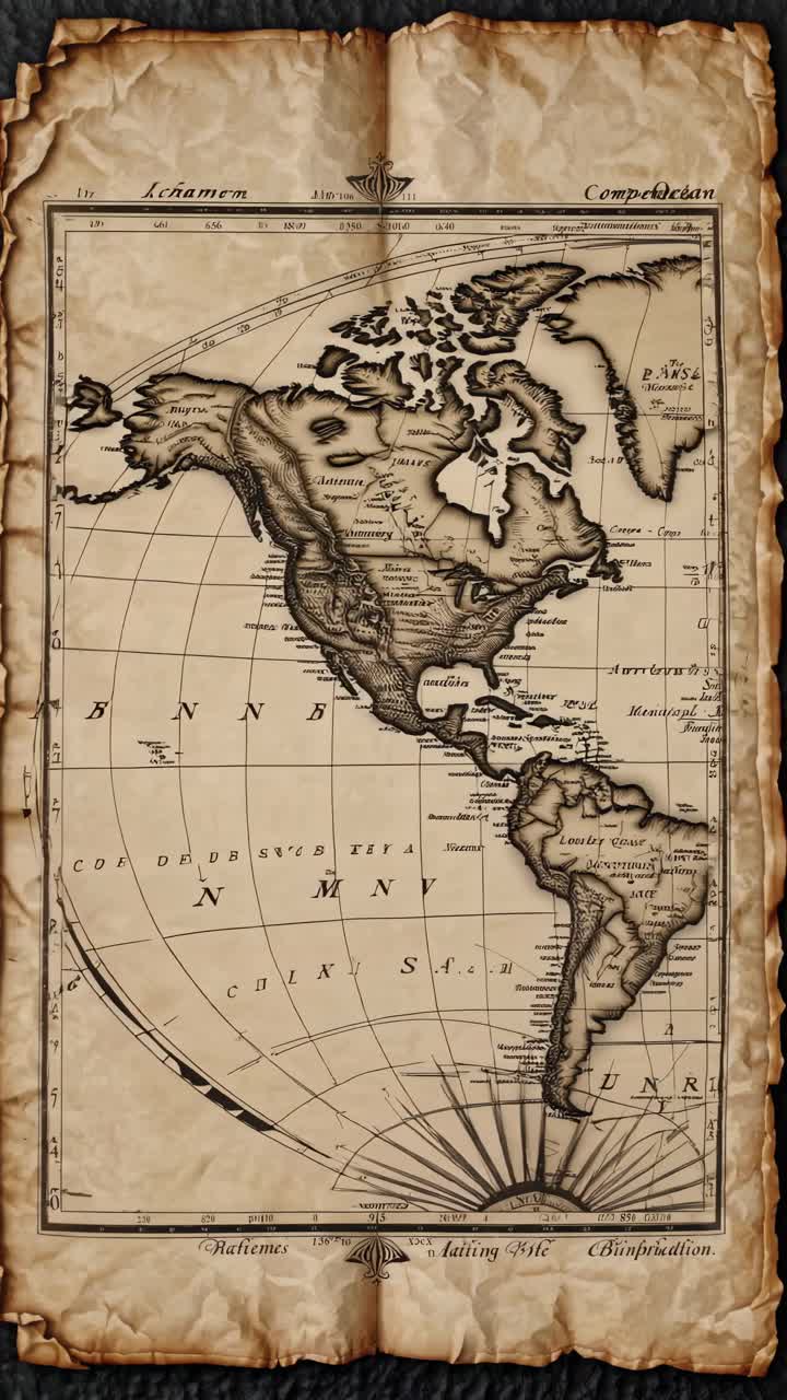 The video explores an ancient map theme with a vintage aesthetic, highlighting detailed cartography