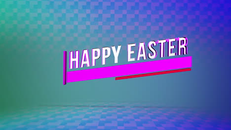 Modern-Happy-Easter-with-squares-pattern-on-blue-gradient