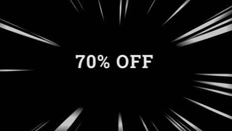 special offer 70% word animation motion graphic video with alpha channel, transparent background use for web banner, coupon,sale promotion,advertising, marketing 4k footage