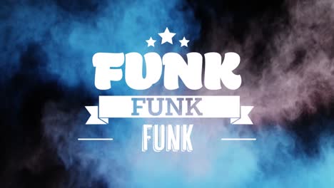 animación de texto funk sobre rastros de humo