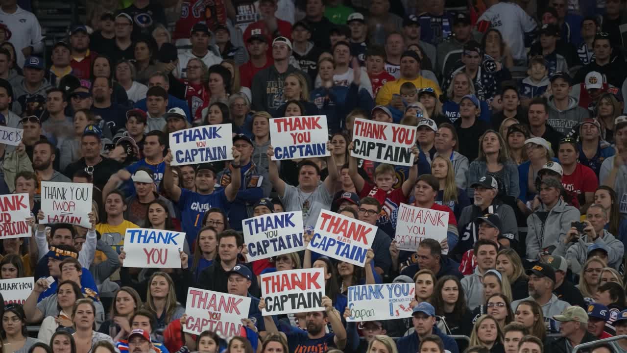 A Heartfelt Tribute to Leadership: Fans Gather in Mass to Show Appreciation for Their Beloved Captain with Signs of Gratitude and Enthusiasm