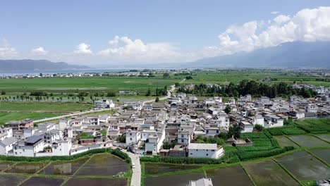 fields and villages in dali, yunnan, china.