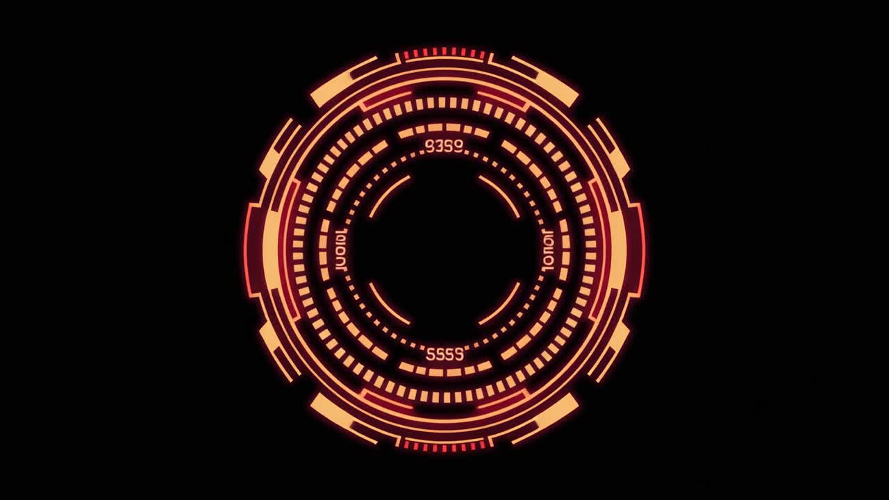 Futuristic Red and Orange HUD Interface Animation