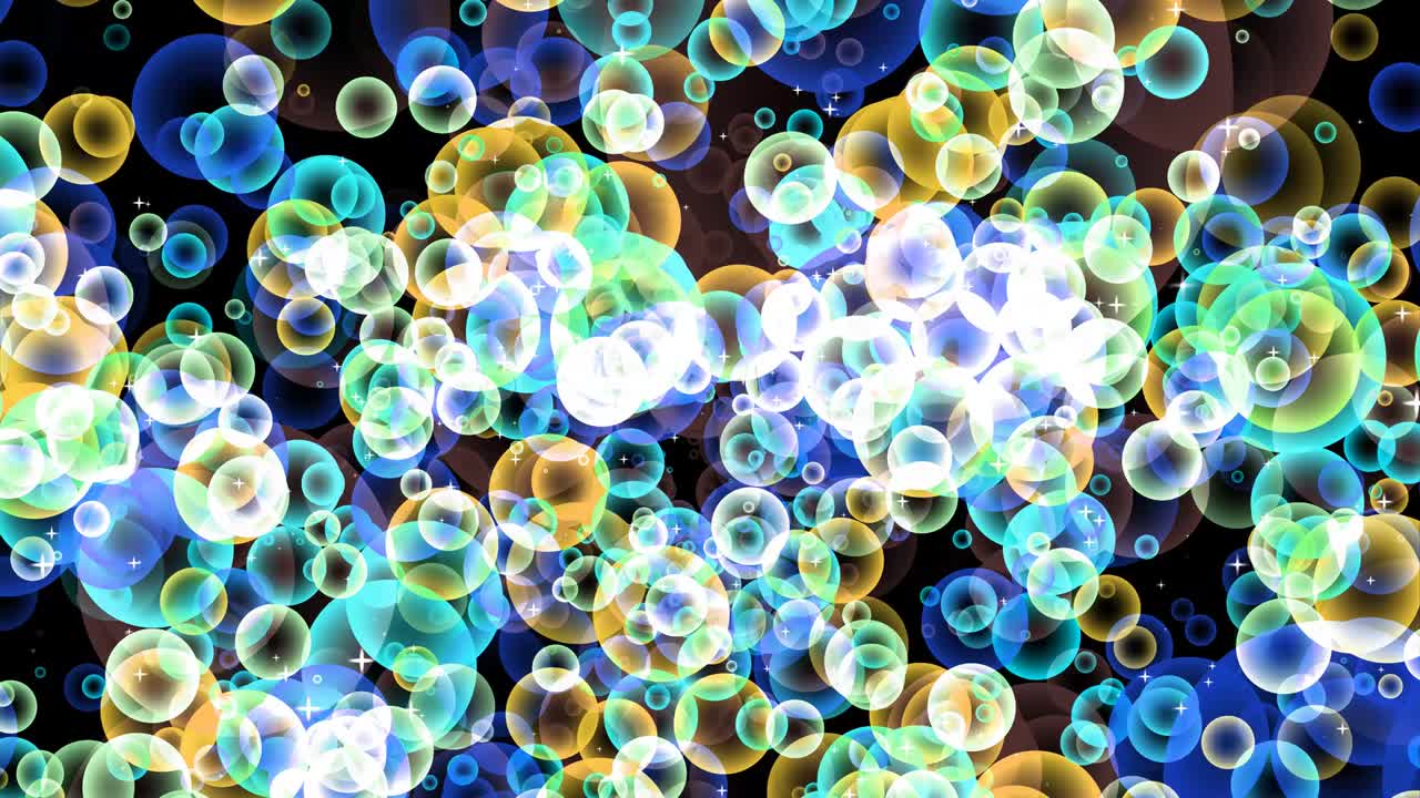 blur green blur with gold and dark blue bubbles floating on black screen with white star and the navy