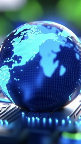 tech globe on circuit board
