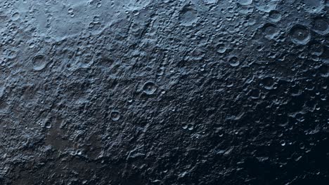 3d animation showing close up of the moon's surface from orbit