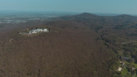 Drone-shot-of-Petersberg-near-Bonn---Königswinter-4K-25-fps