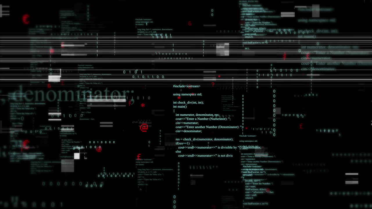 animación del procesamiento de datos sobre un fondo negro