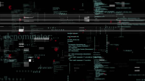animation of data processing on black background