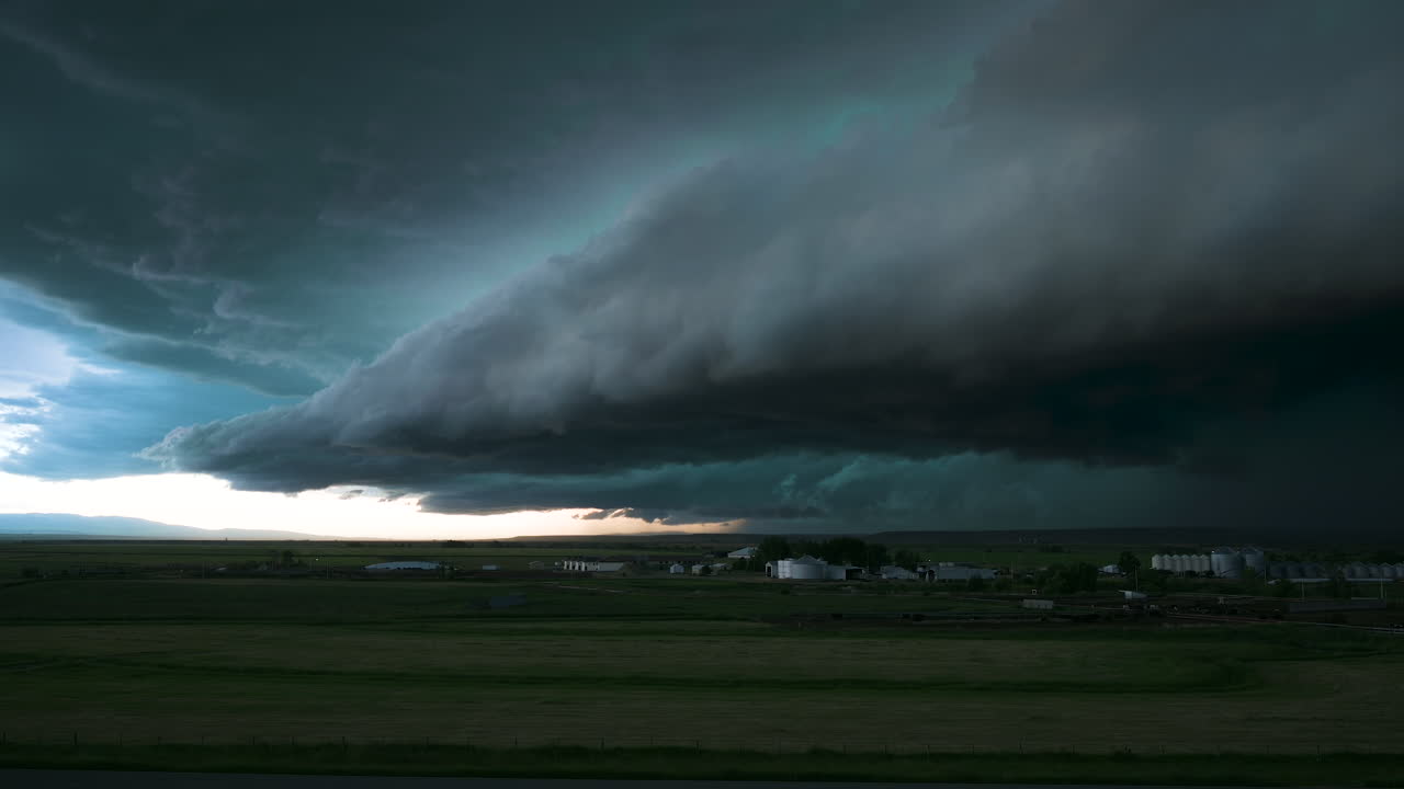 Massive Storm Clouds Over Farmland
