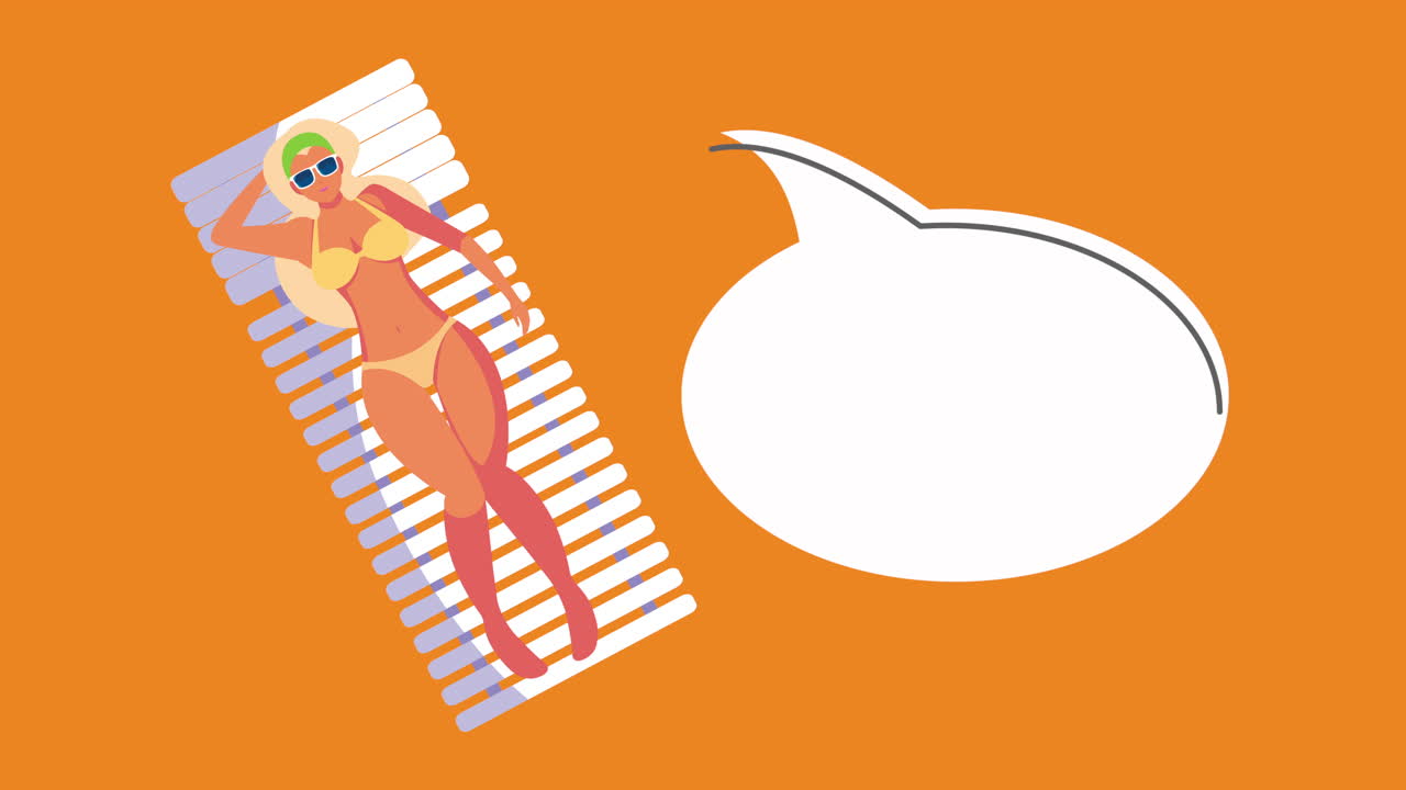 blond girl tanning in chair scene