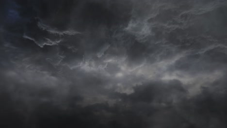 the sky is dark and thunder storm clouds