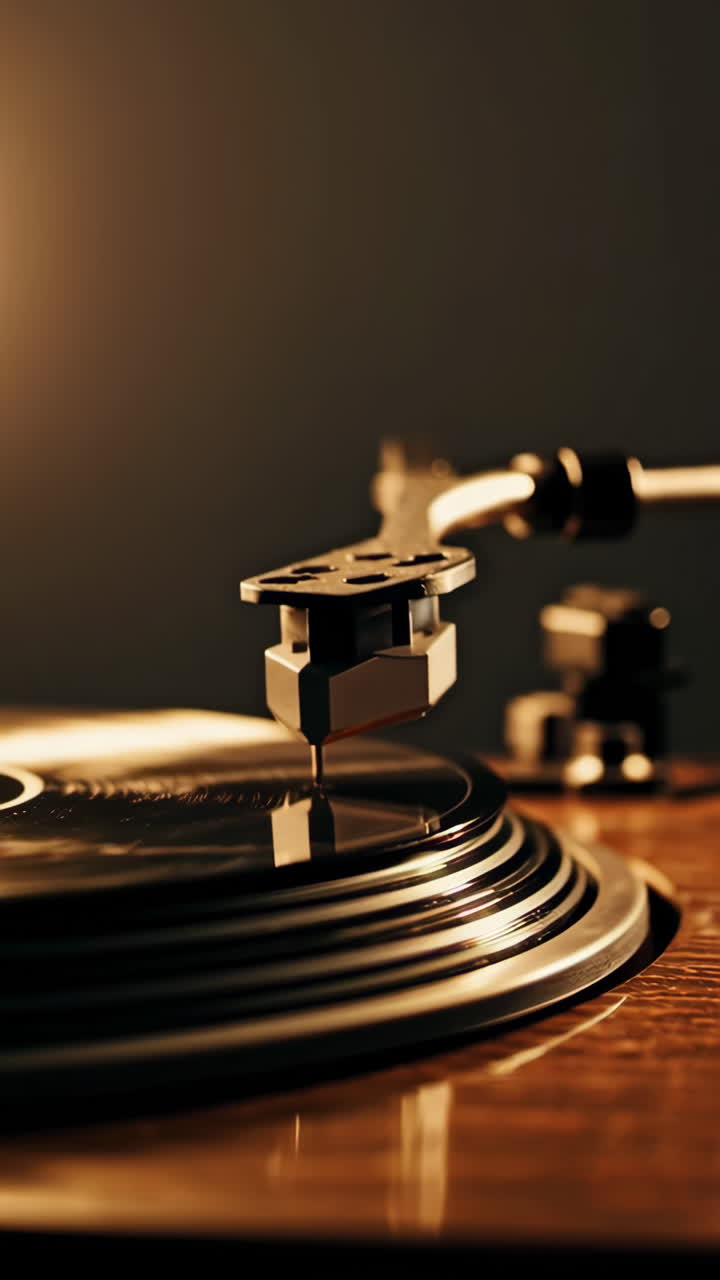Vintage Record Player in Warm Lighting