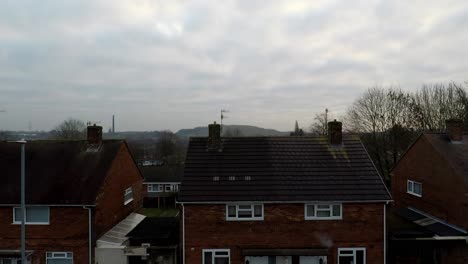 An-aerial-view-of-a-council-estate-on-recycling-day,-bin-collection-day-in-Stoke-on-Trent,-Chell-Heath-and-Tunstall-area,-Poverty-and-poor-communities-after-industrial-decline