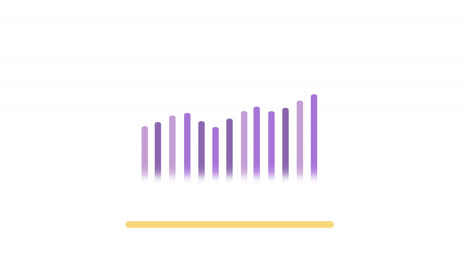 animación de estadísticas y procesamiento de datos financieros sobre fondo blanco