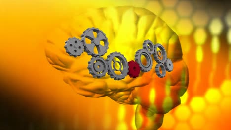 human brain and gears