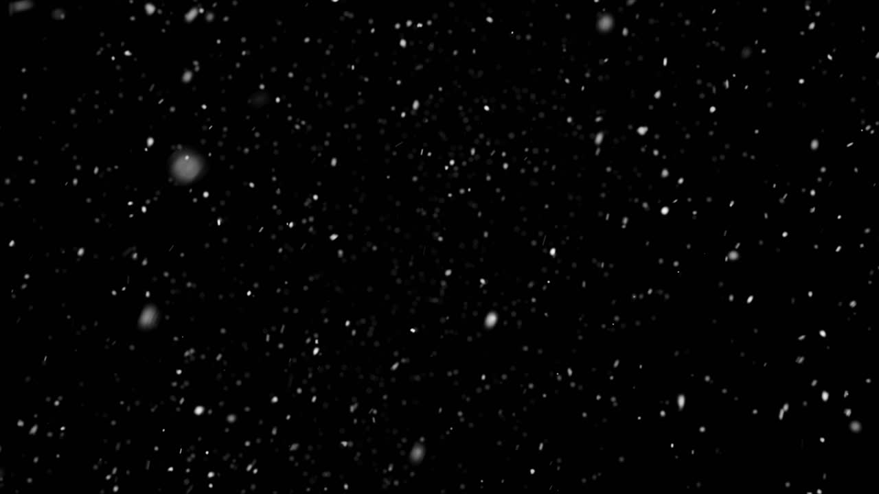 4K Snowflake Cloud Falling,winter Snow Blizzard Storm Background. Snow Snowfall Snowflake Particles Seamlessly Loop Black Alpha Green Screen Animation