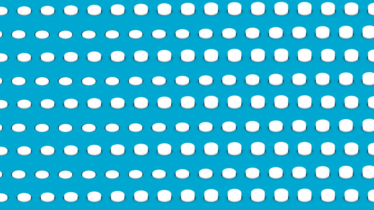 Abstract isometric background white cylinders horizontal waves motion