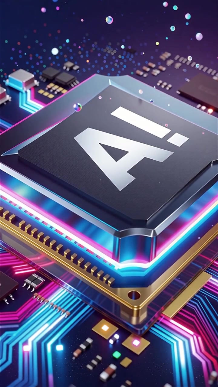 Futuristic AI Chip Motherboard Technology Background