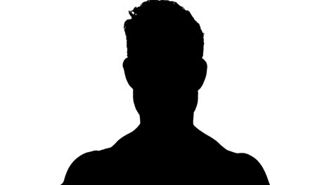 muscular silhouette of man flexing muscles