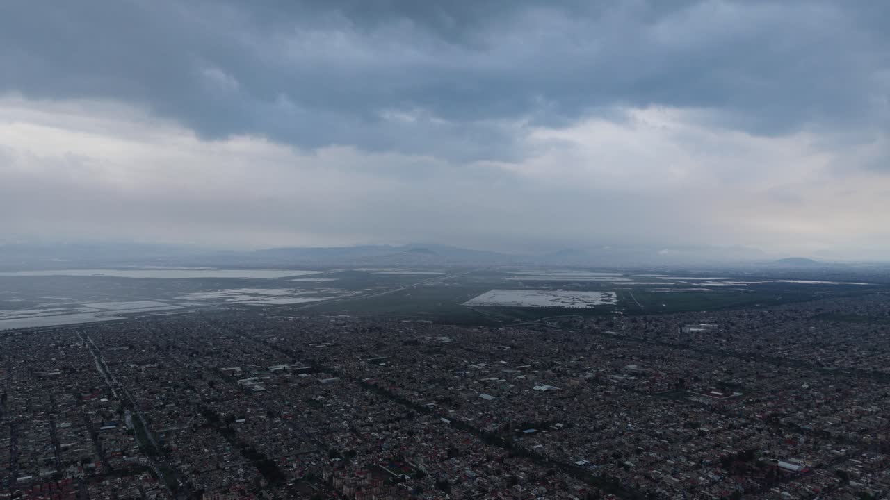 Drone views of lacustrine zone in Mexico City