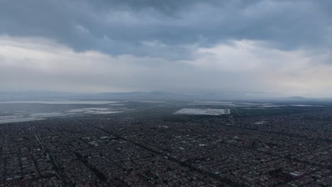 drone views of lacustrine zone in mexico city