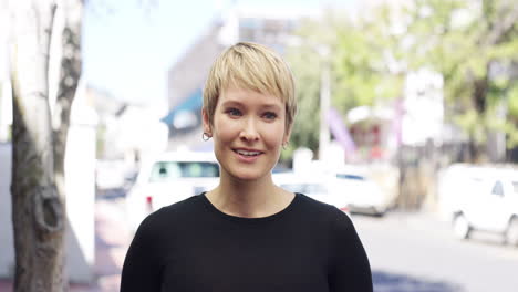 woman portrait in urban setting