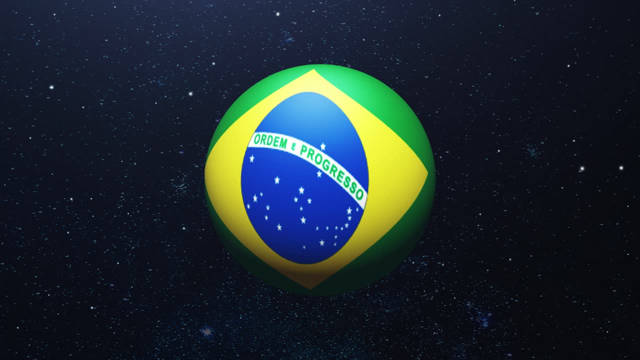 4K planeten Brasilien med baggrund af nebulaskyer i universet.