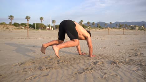 Entrenamiento-De-Resistencia-Haciendo-El-Salto-De-Rana-Visto-Desde-Atrás