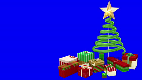 escena de navidad sin costuras en la pantalla azul