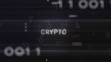 digital animation shows changing numbers and alphabets as crypto interference.