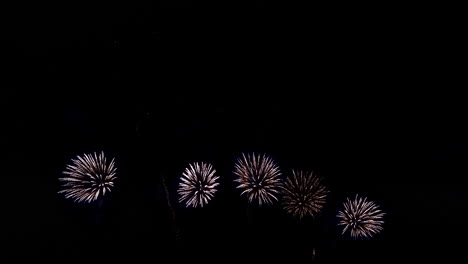 beautiful fairytale fireworks at dark night sky