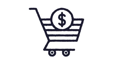 shopping cart icon animation footage & alpha channel