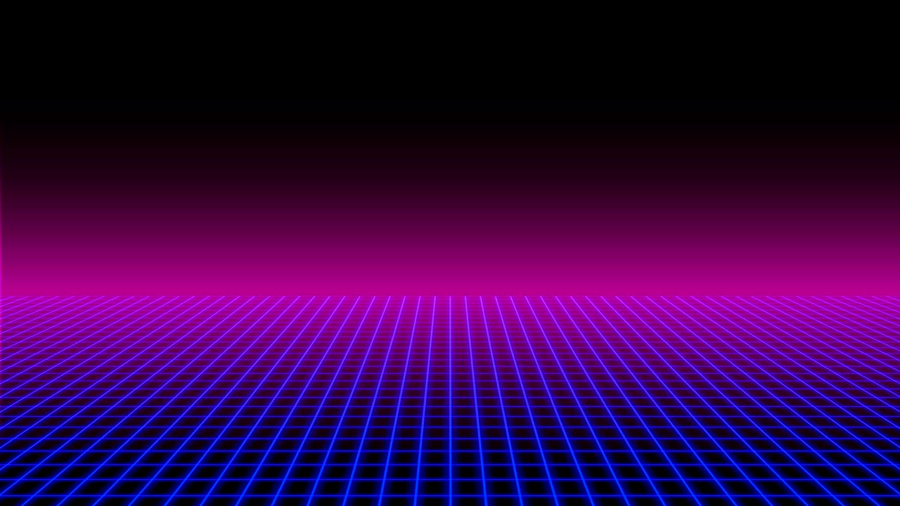 Perspective Wireframe Grid moving net on pink and blue screen backgrounds.