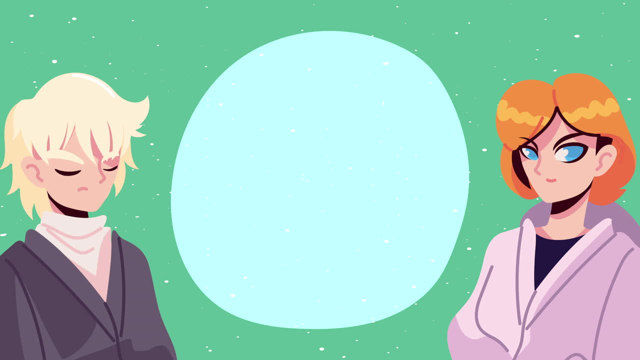 애니메이션 커플 초상화