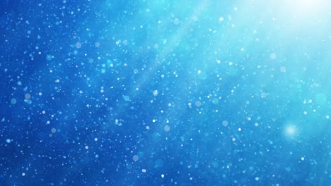 dynamic blue underwater scene: turquoise light beams and flowing swirling particles with pulsating aqua smoke and glowing sunbeams