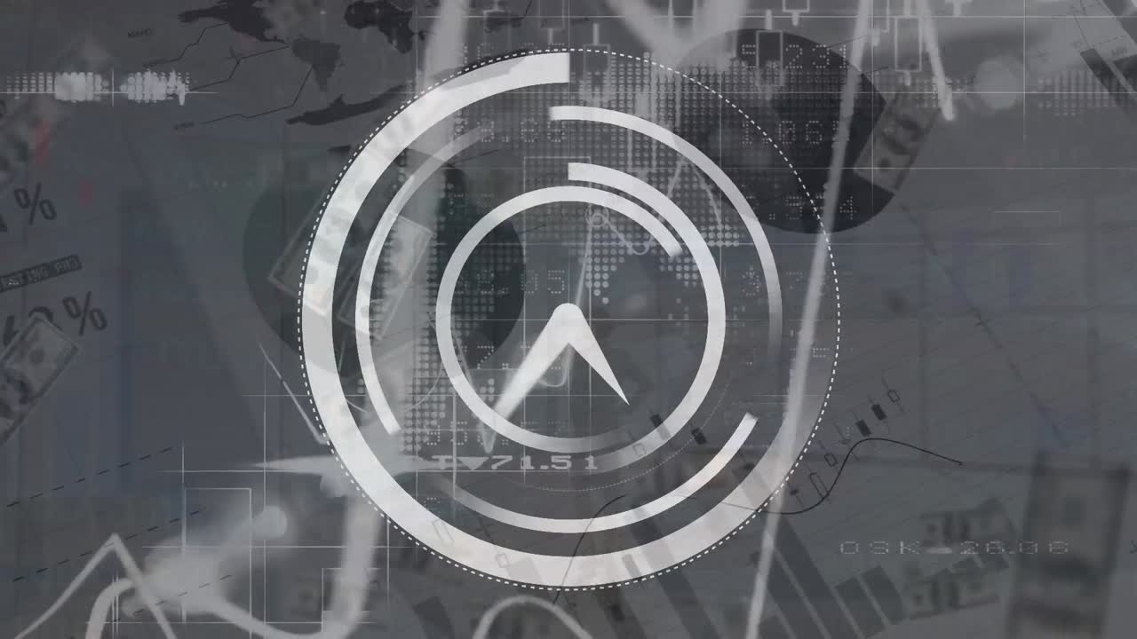 animación de un reloj en movimiento sobre el procesamiento de datos sobre un fondo blanco