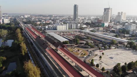 aerial of khon kaen train station, day