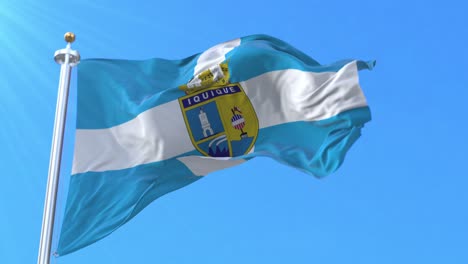 iquique city flag, chile. loop