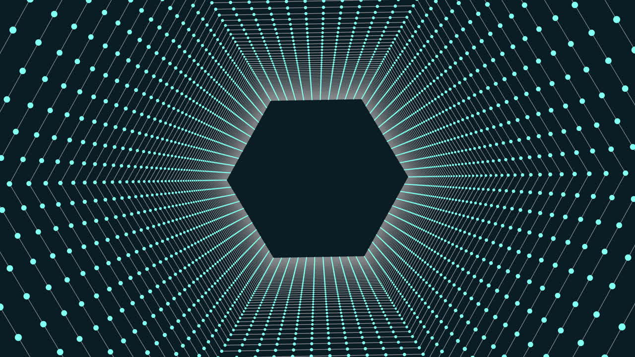 una estructura en forma de hexágono con puntos y líneas