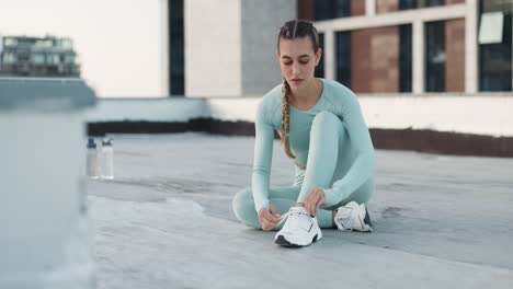 Fitness,-workout-and-woman-tie-shoe-before